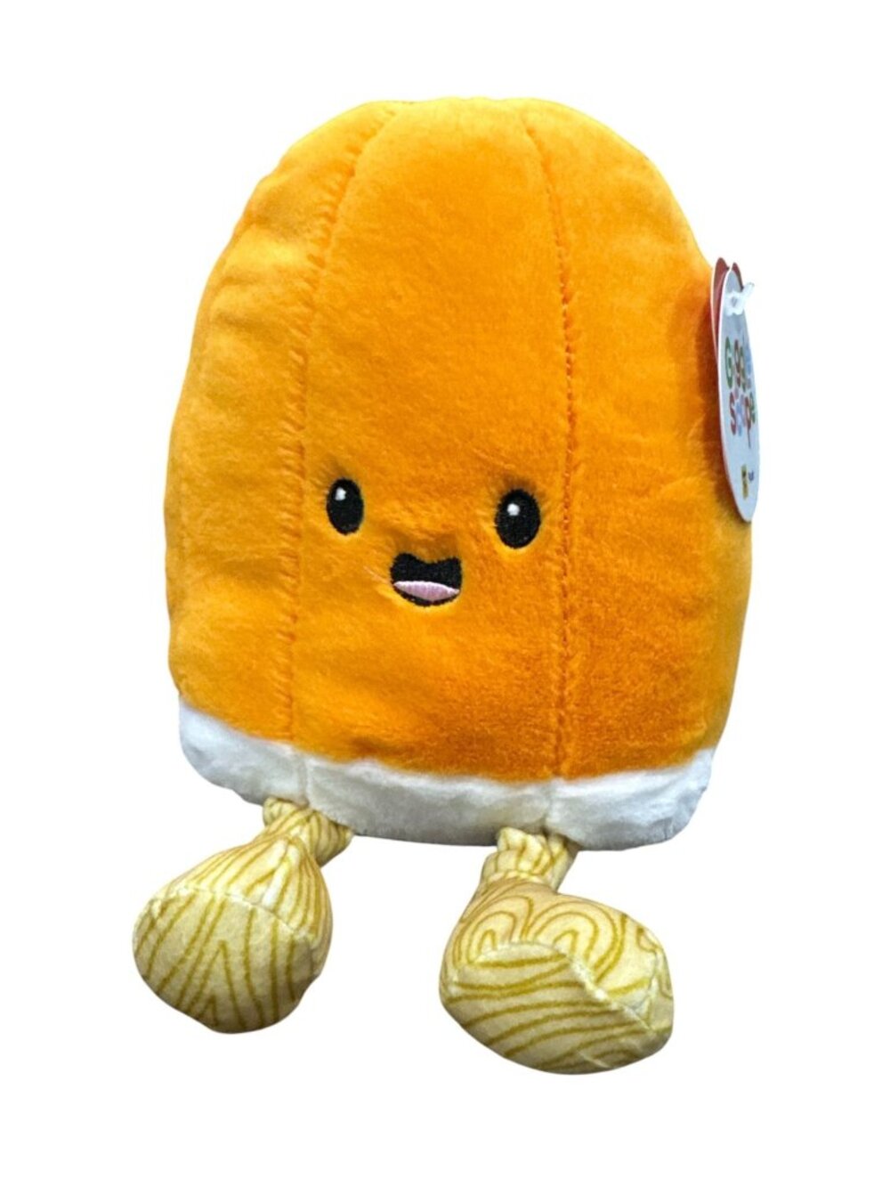 Gigglescape Plush Toy Orange Drumstick With Cute Face & Striped Legs Ages 1+